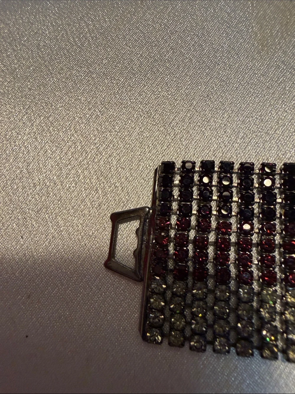 Source Unknown Gunmetal Black Crystal Wide Bracelet